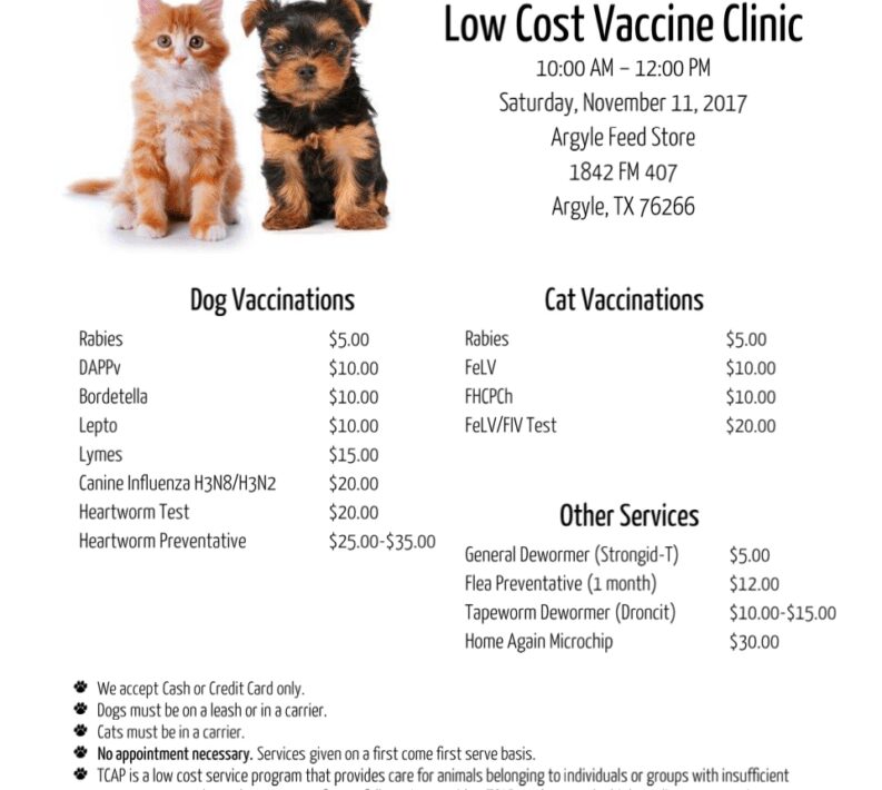 Pet Vaccinations Near Me Low Cost